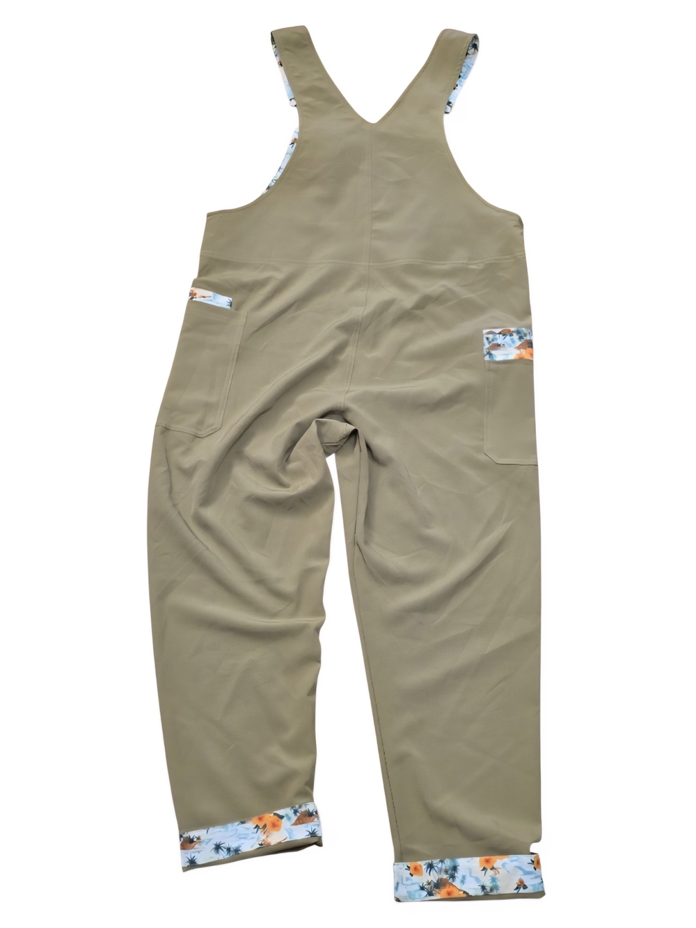 NWOT - Women's Olive Green Hawaiian All Day Overalls Jumpsuit - Picture 8 of 16